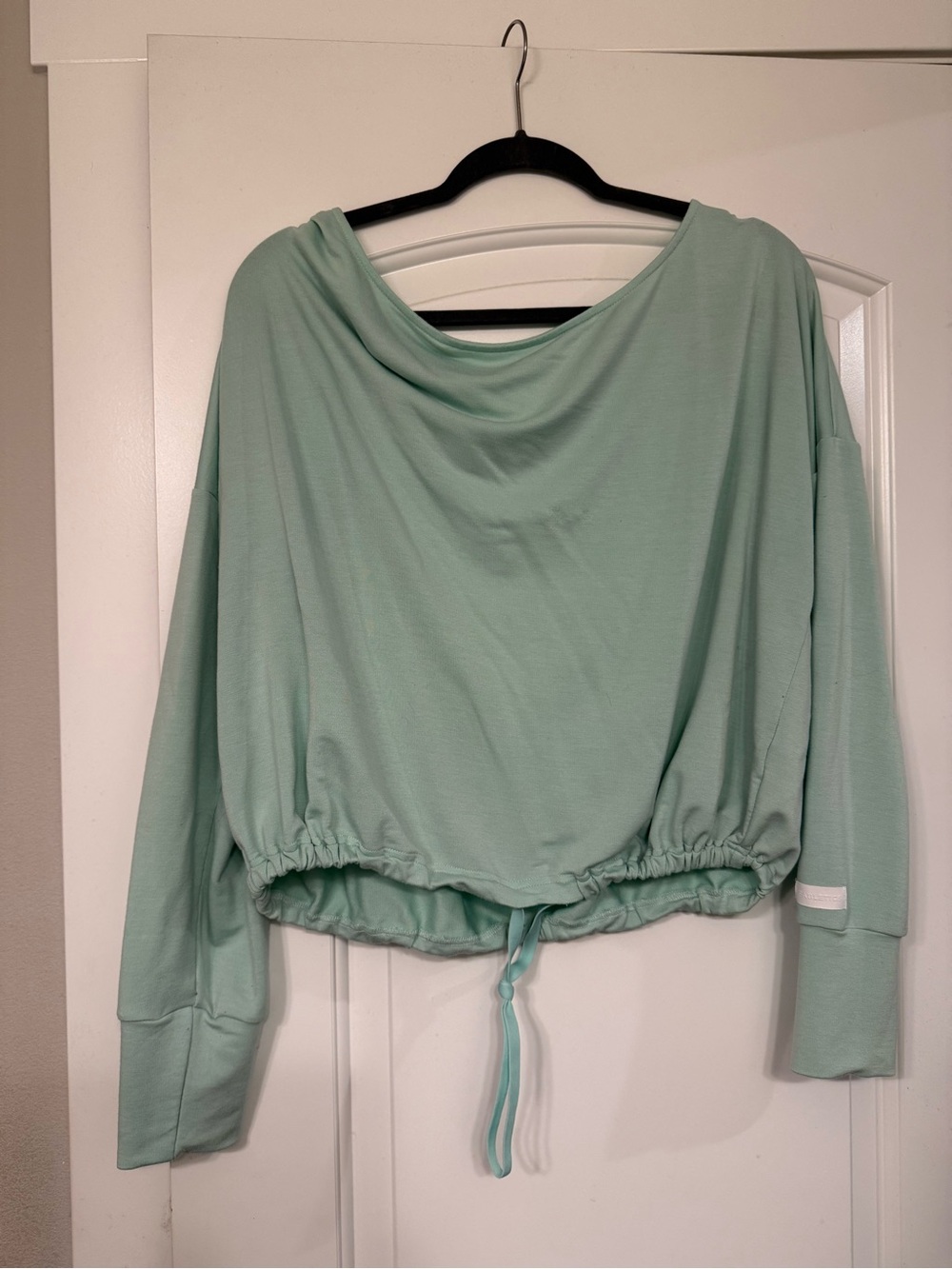 Fabletics Mint Green Drawstring Hem Long Sleeve Top